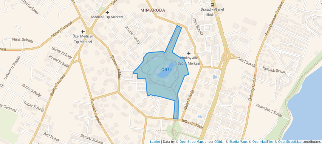 walking in Dinlenme Alanı map in Büyükçekmece