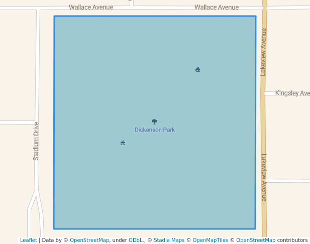 walking in Dickenson Park map in St. Joseph