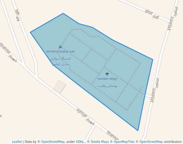 walking in بوستان ولایت map in Keyasar