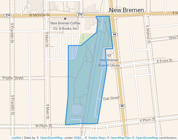 walking in Komminsk Legacy Park map in New Bremen