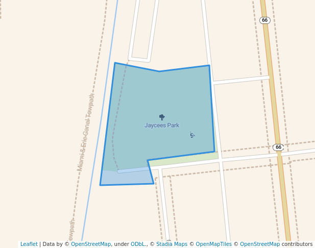 walking in Jaycees Park map in New Bremen