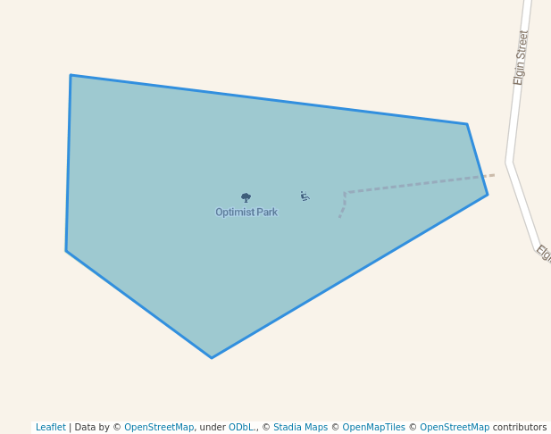 walking in Optimist Park map in Wallaceburg