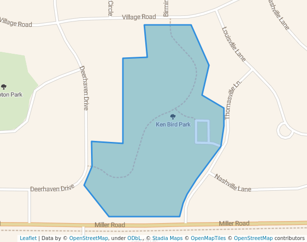 walking in Ken Bird Park map in Crystal Lake