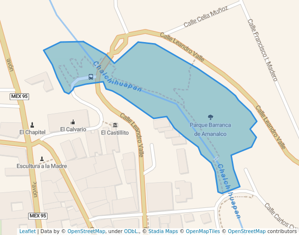 walking in Parque Barranca de Amanalco map in Cuernavaca