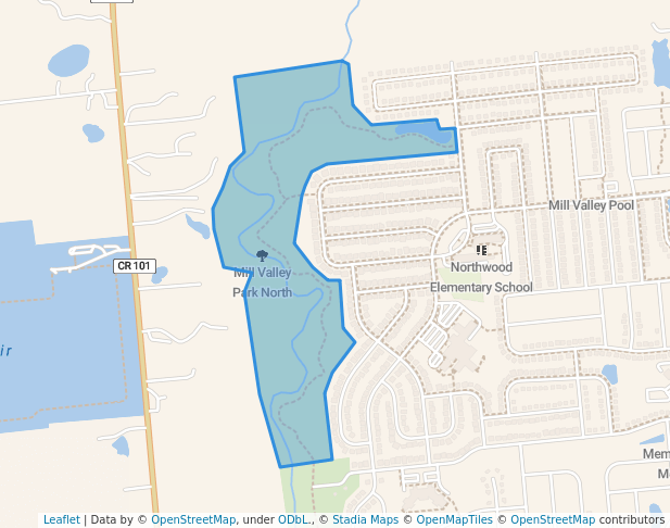walking in Mill Valley Park North map in Marysville