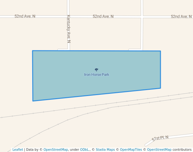 walking in Iron Horse Park map in Crystal