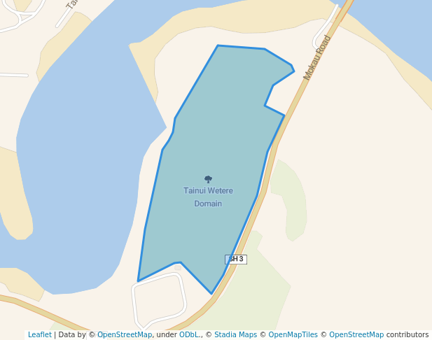 walking in Tainui Wetere Domain map in Mokau