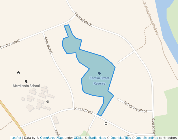 walking in Karaka Street Reserve map in New Plymouth