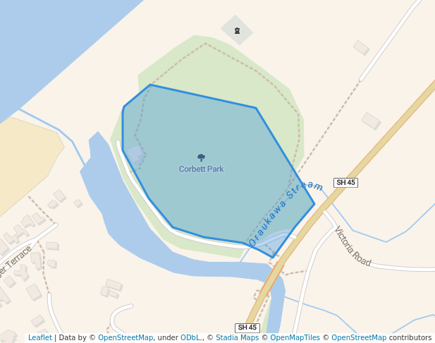 walking in Corbett Park map in Ōakura