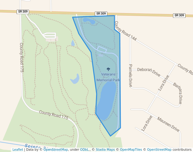 walking in Veterans Memorial Park map in Kenton