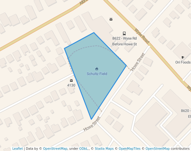 walking in Howie Street Park map in Dartmouth