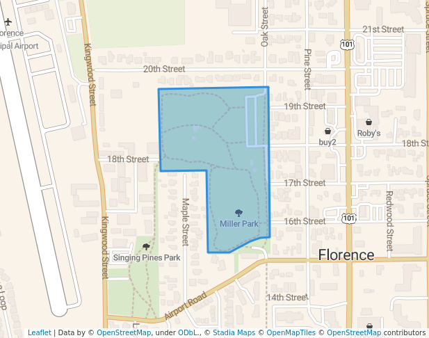 walking in Miller Park map in Florence