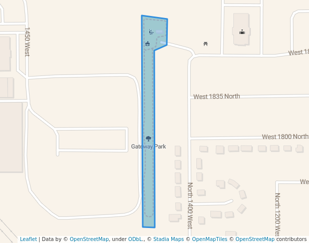 walking in Gateway Park map in Lehi