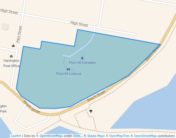 walking in Captain Cook Bicentennial Park map in Harrington