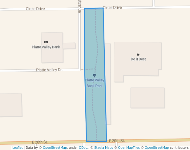 walking in Platte Valley Bank Park map in Scottsbluff