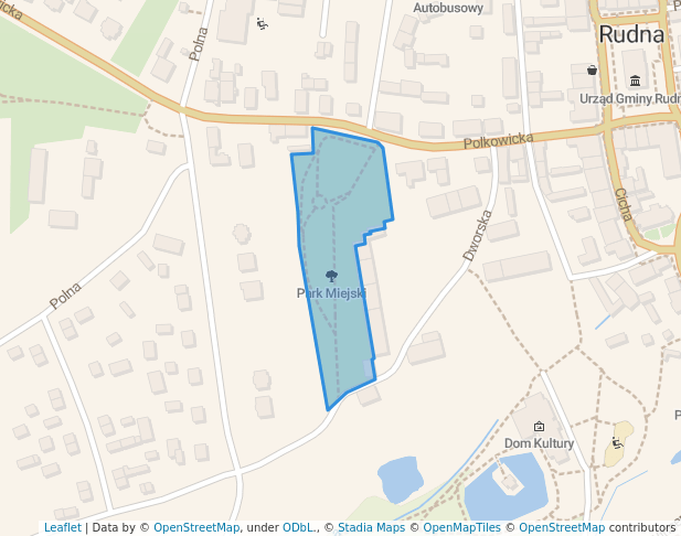 Park Miejski in Rudna | Map and Routes