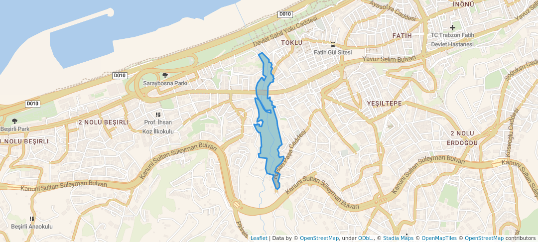 walking in Karsiyaka Valley map in Trabzon