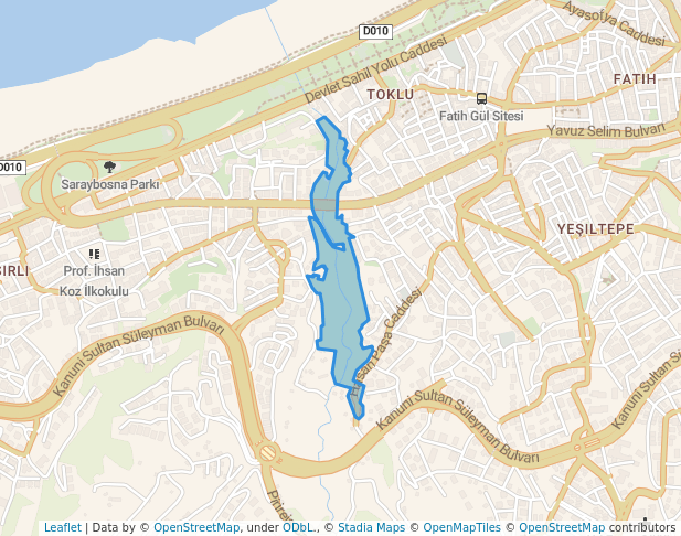 walking in Karsiyaka Valley map in Trabzon