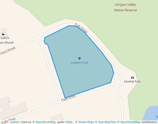 walking in Goddard Park map in Howick