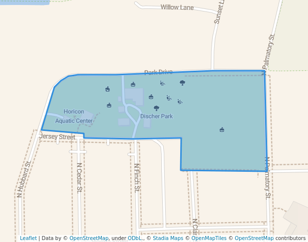 walking in Discher Park map in Horicon