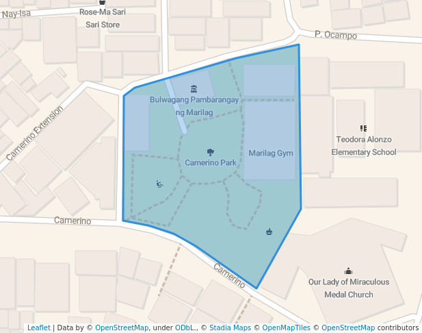 walking in Camerino Park map in Lungsod Quezon