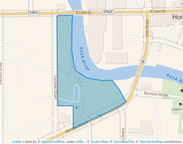 walking in Bowling Green Park map in Horicon