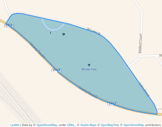 walking in Whitty Park map in Horicon