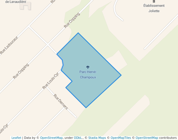 walking in Parc Hervé-Champoux map in Joliette