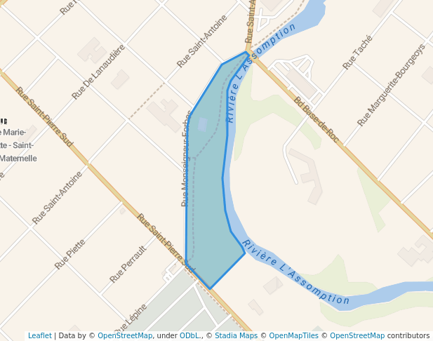 walking in Parc des Dalles map in Joliette