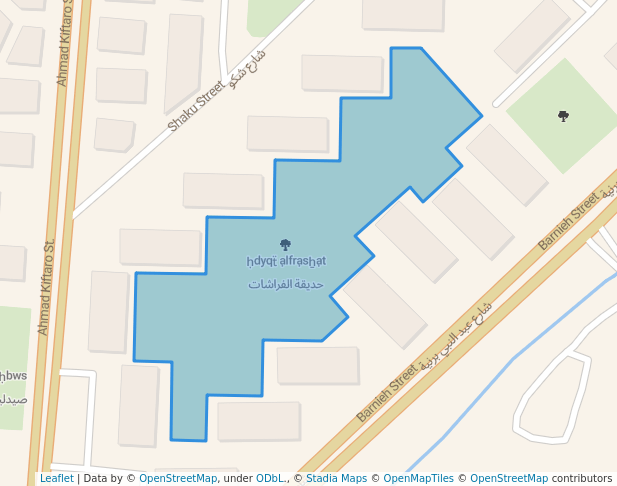 walking in حديقة الفراشات map in Damascus