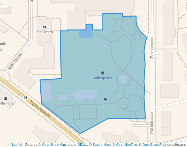 walking in Adlergarten map in Winterthur