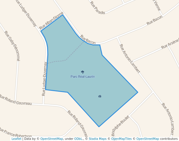 walking in Parc Réal-Laurin map in Joliette