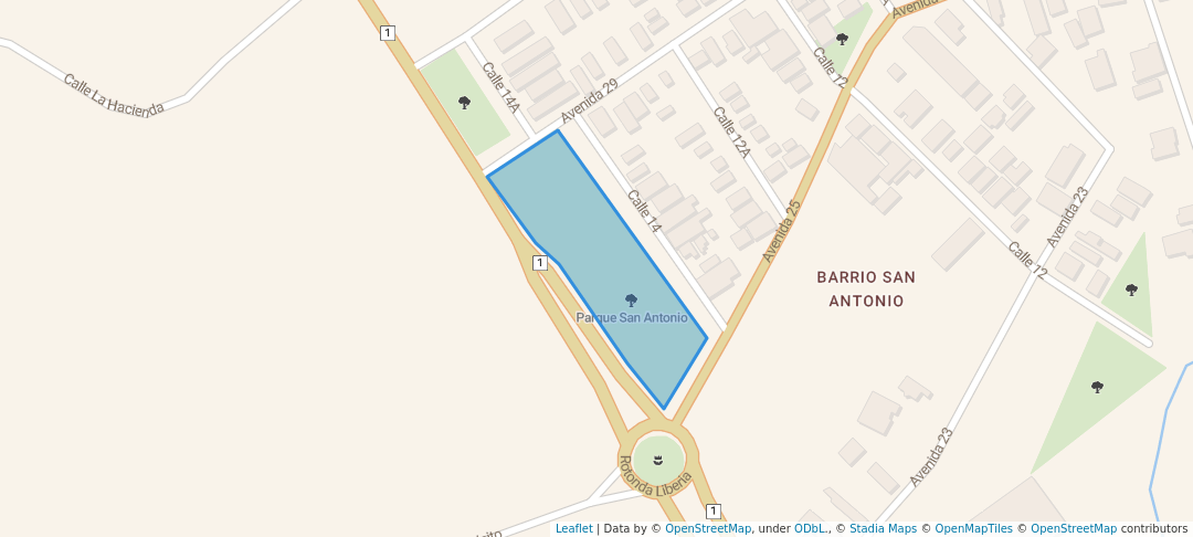 walking in Parque San Antonio map in Liberia