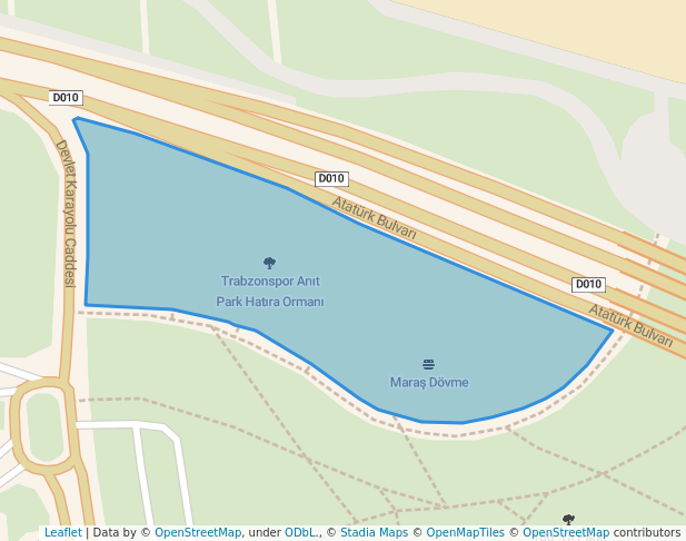 walking in Trabzonspor Memorial Park map in Trabzon