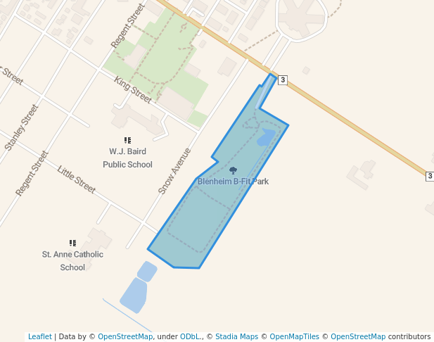 walking in Blenheim B-Fit Park map in Blenheim