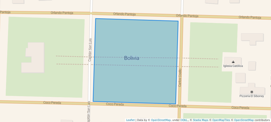 walking in Parque de Los Martires map in Bolivia