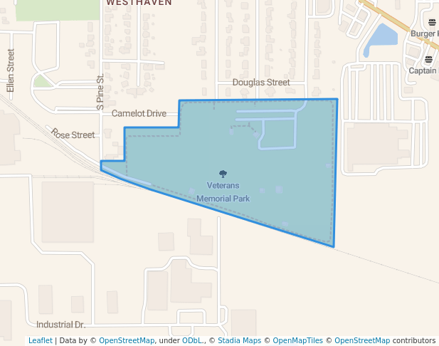 walking in Veterans Memorial Park map in Wapakoneta