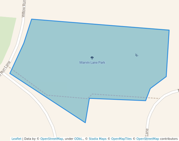 walking in Marvin Lane Park map in Delaware