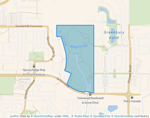 walking in Jubilee Park map in Spruce Grove