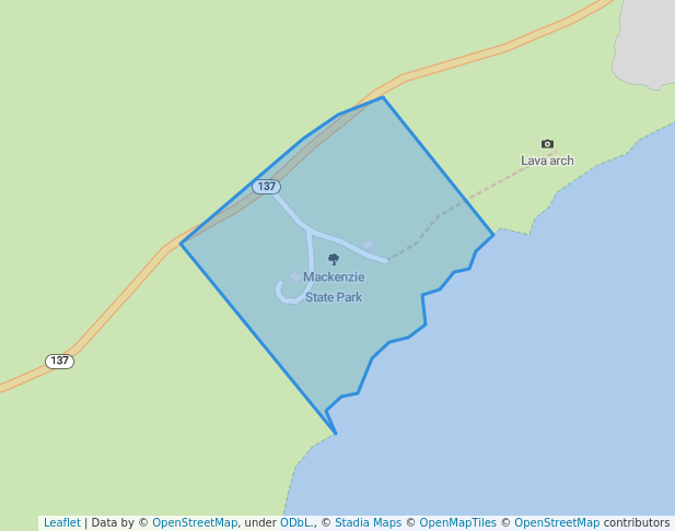 walking in Mackenzie State Park map in Pāhoa