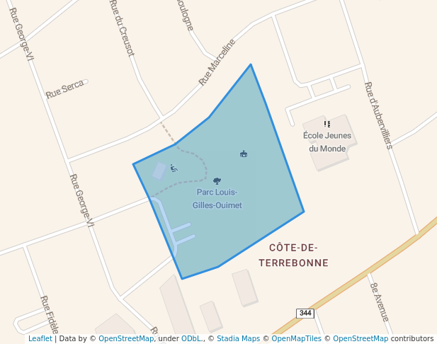 walking in Parc Louis-Gilles-Ouimet map in Terrebonne
