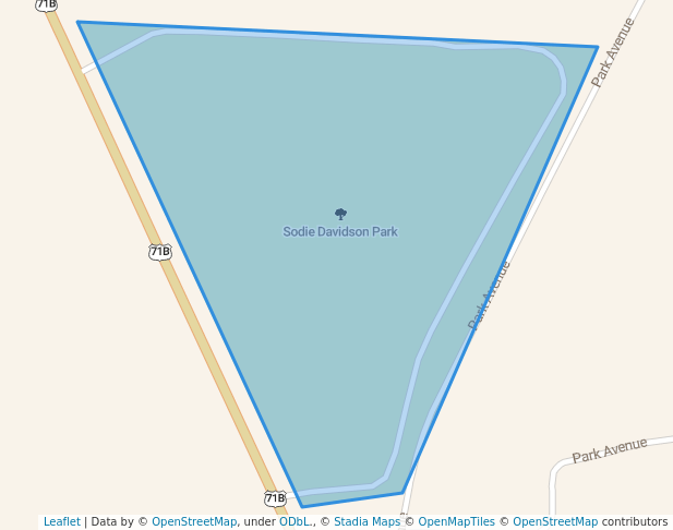 walking in Sodie Davidson Park map in Waldron