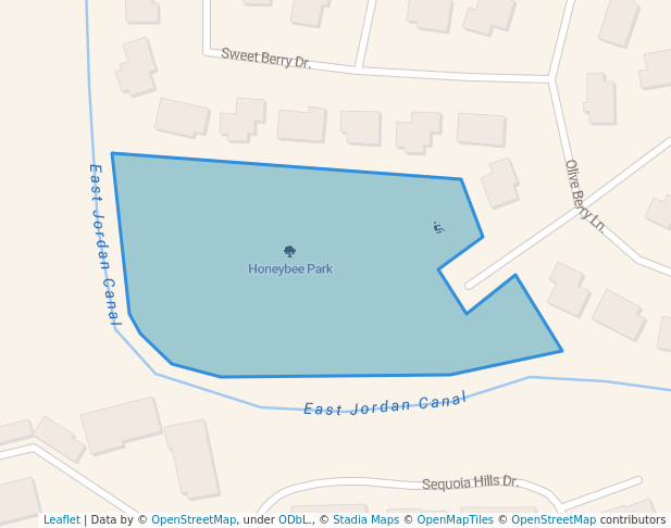 walking in Honeybee Park map in Draper