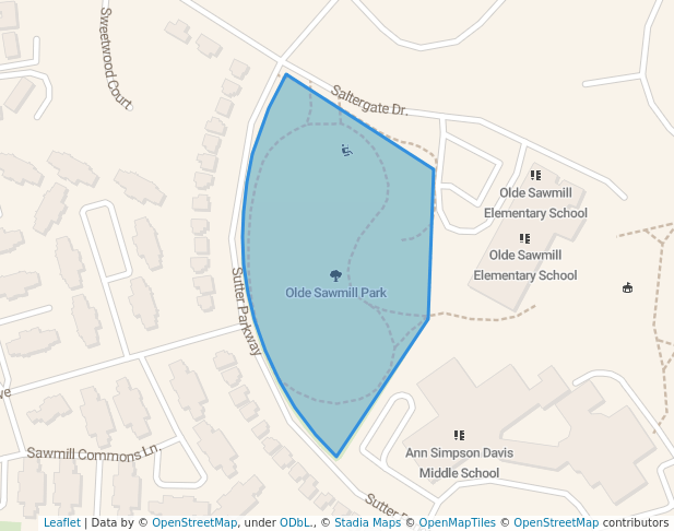 walking in Olde Sawmill Park map in Dublin