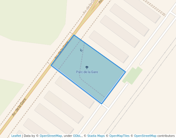 walking in Parc de la Gare map in Mascouche