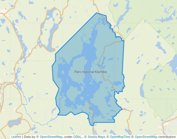 walking in Parc régional Kiamika map in Rivière-Rouge