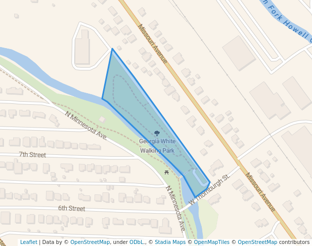 walking in Georgia White Walking Park map in West Plains