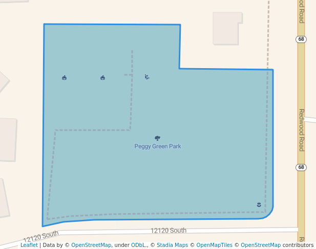walking in Peggy Green Park map in Riverton