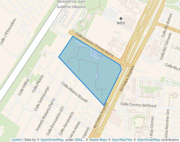 walking in Unidad Deportiva Municipal map in Pachuca de Soto