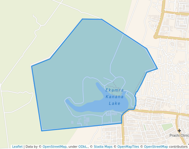 walking in Ekamra Kanan map in Bhubaneswar